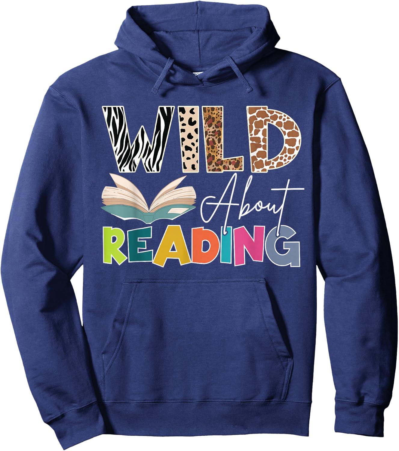 Wild About Reading, Reading Books & Bookworm For Book Reader Hoodie - Hoodie | Navy