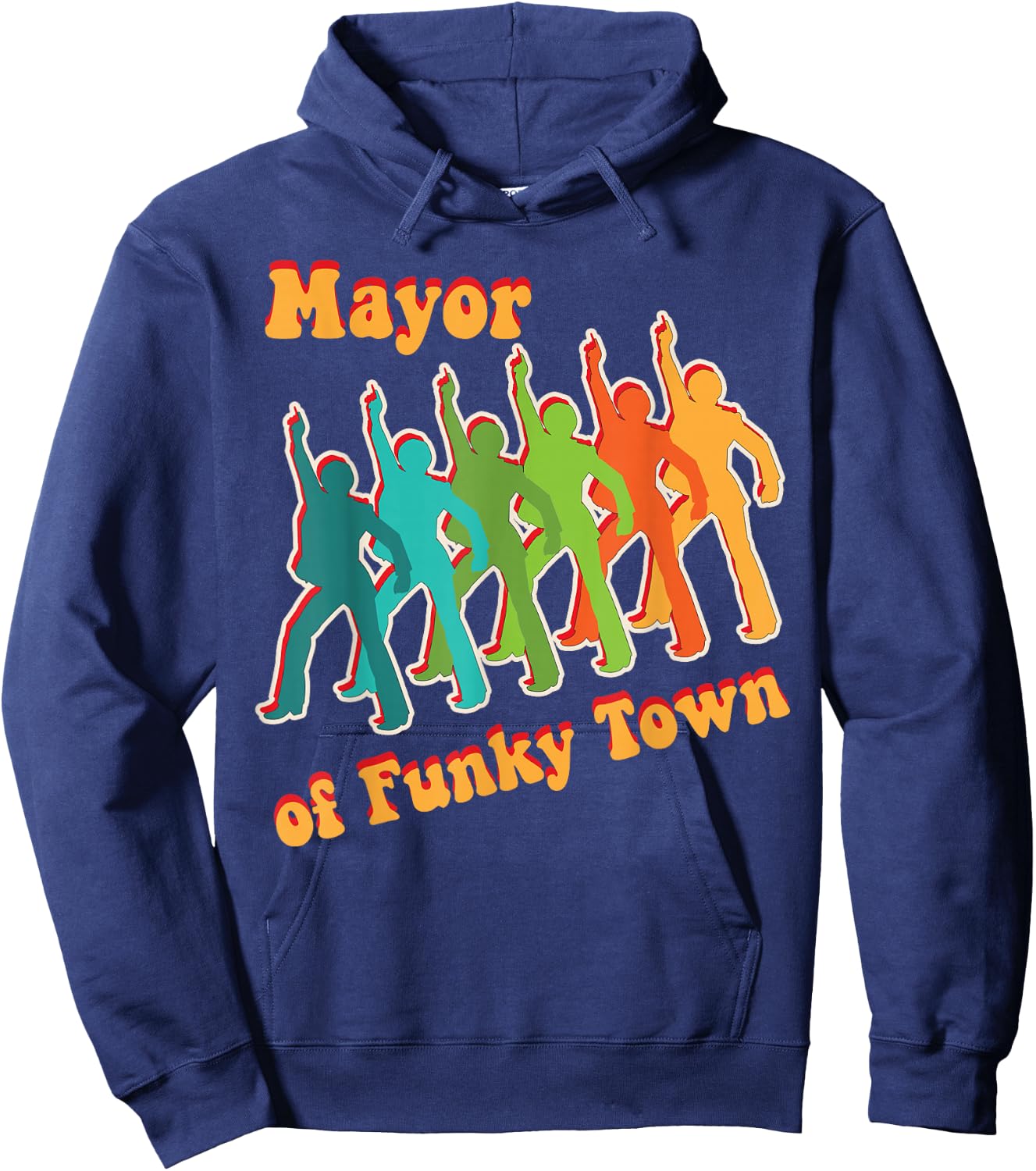 Mayor of Funky Town Groovy 1970s Disco Dancer Moves Hoodie - Hoodie | Navy