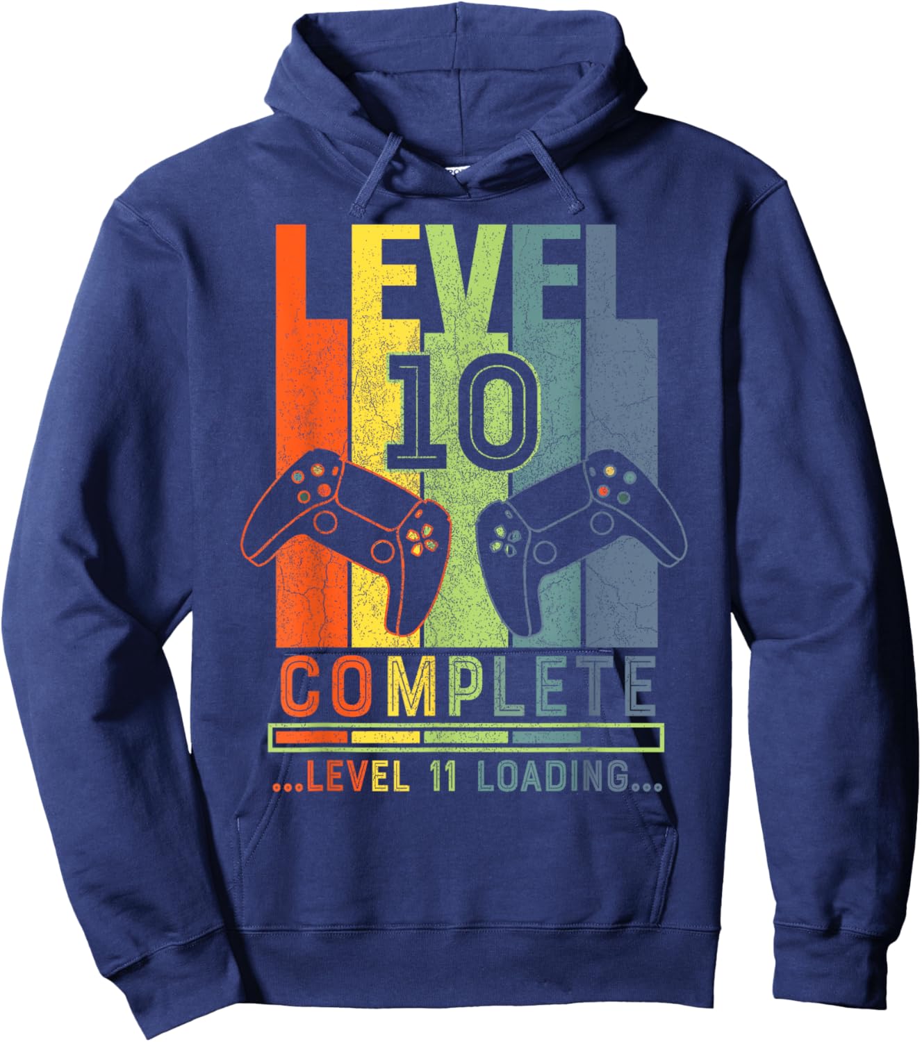 Level 10 Complete Gamer Gift 10 Years Wedding Anniversary Hoodie - Hoodie | Navy