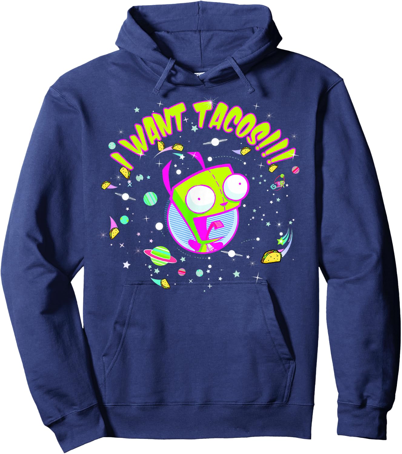 Invader Zim Gir I Want Tacos Space Hoodie - Hoodie | Navy