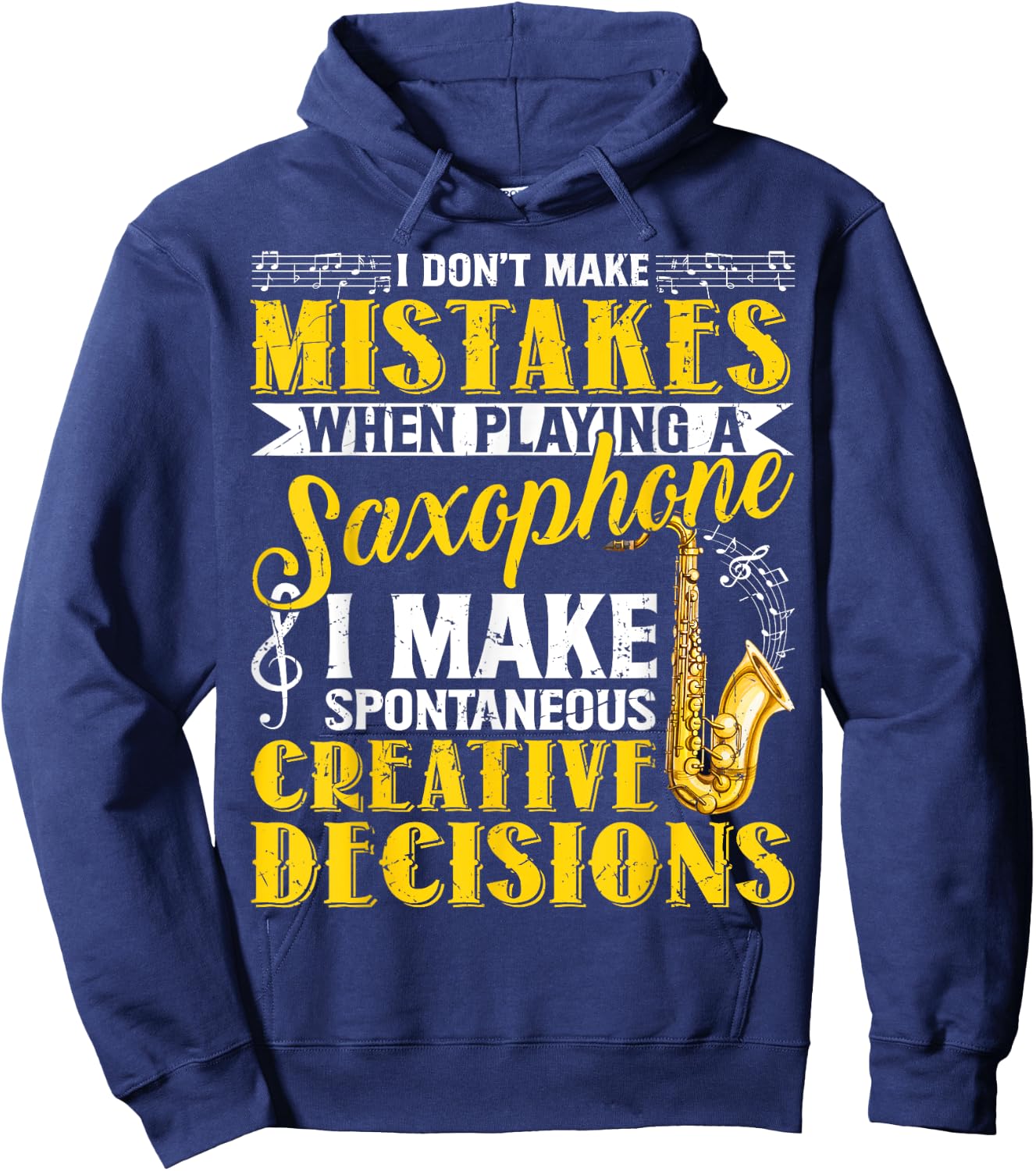 Funny Tenor Saxophone Gift Men Women Boys Girls Sax Players Hoodie - Hoodie | Navy