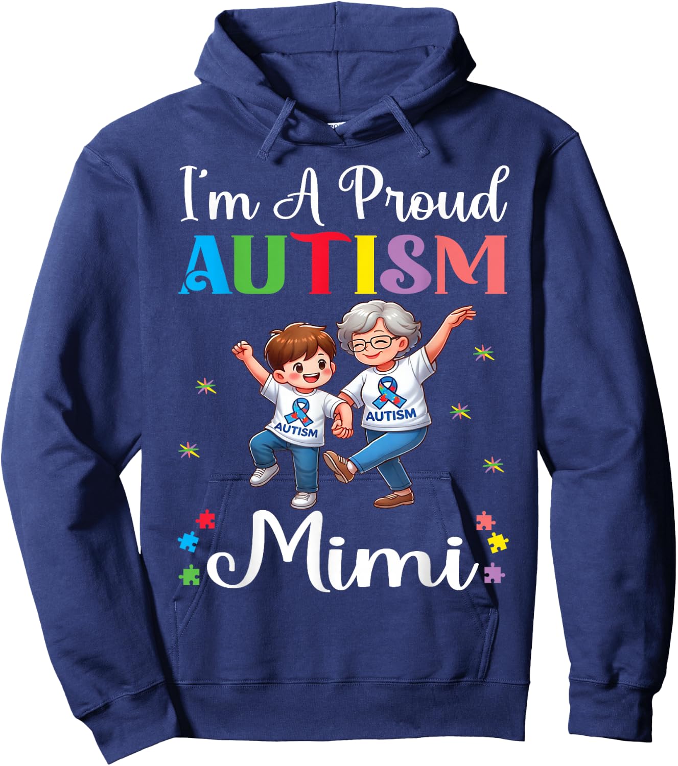 Together I'm A Proud Autism Mimi Accept Love Support Proud Hoodie - Hoodie | Navy