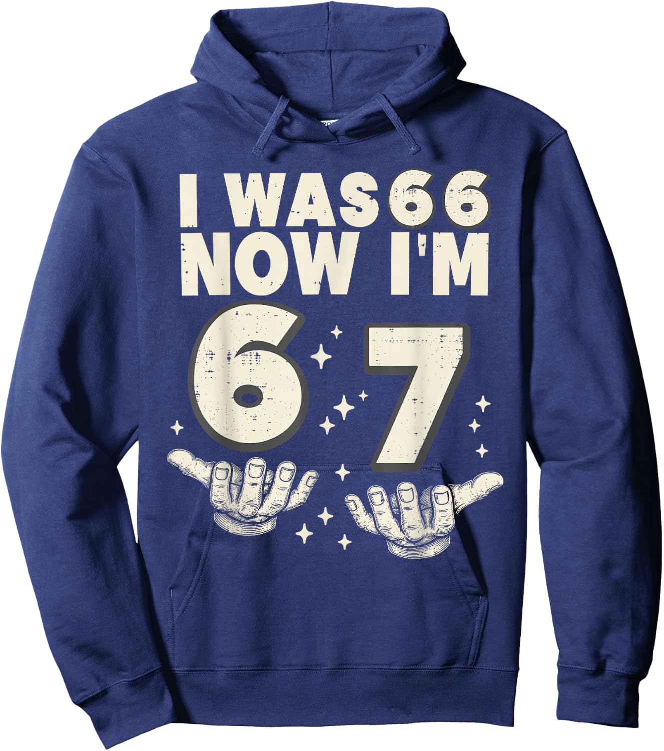 I was 66 Now I'm 67 Funny 67th Birthday Party 67 Year Old Hoodie - Hoodie | Navy