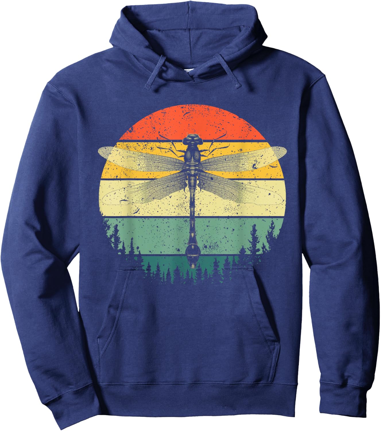 Cool Dragonfly Art Men Women Retro Nature Insect Entomology Hoodie - Hoodie | Navy