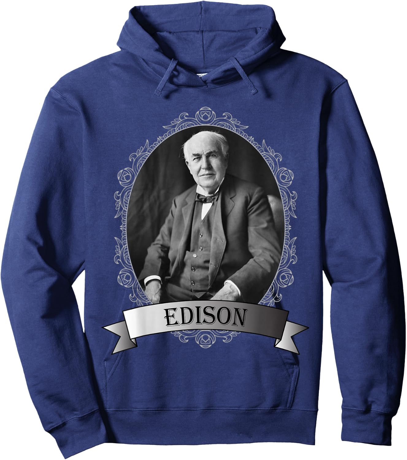 Thomas Edison Portrait Shirt Hoodie - Hoodie | Navy