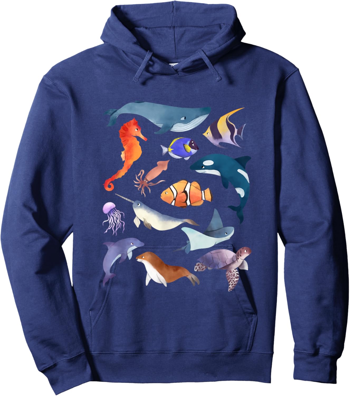 Sea Animals Shirt Funny Ocean Marine Creatures Gifts Hoodie - Hoodie | Navy