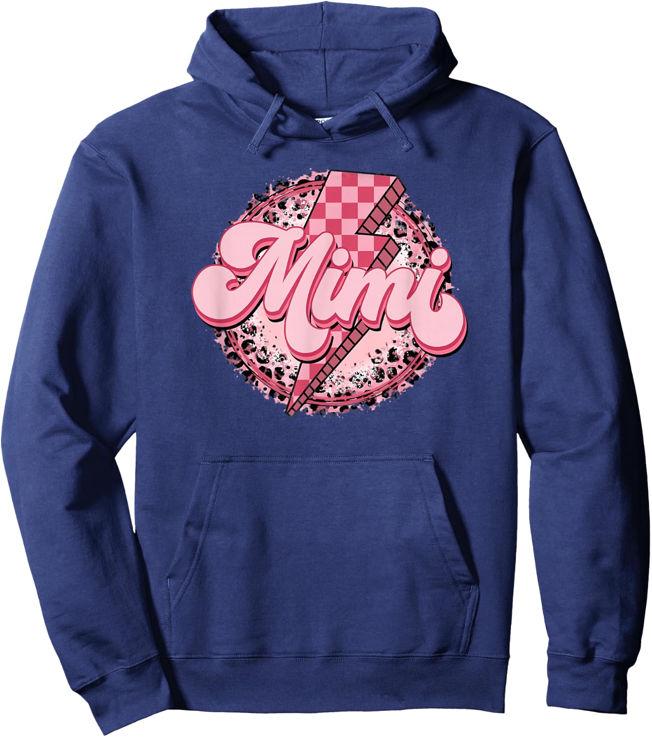 Retro Groovy Mimi Leopard Grandma Mother's Day Women Hoodie - Hoodie | Navy