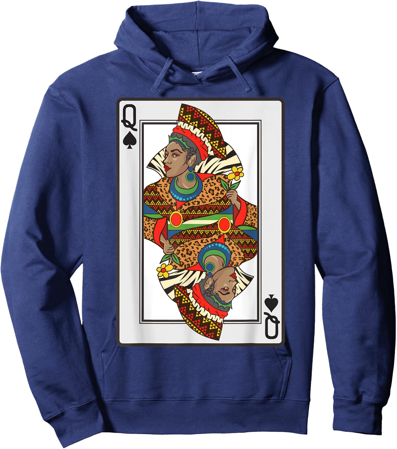 Queen Spades African American Card Halloween Gift Hoodie - Hoodie | Navy