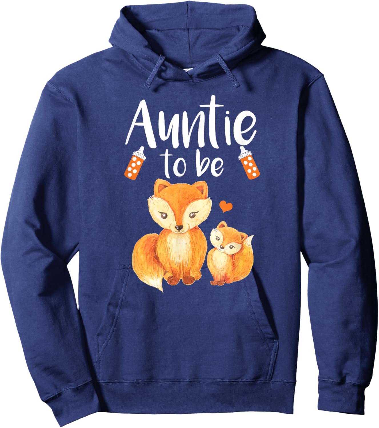 Auntie To Be Fox Baby Shower Cute Forest Animal Hoodie - Hoodie | Navy