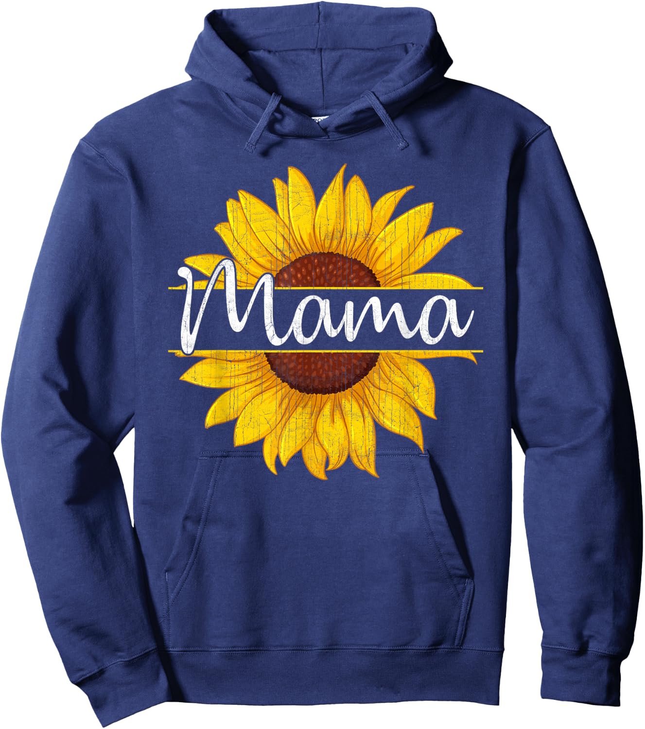 Summer Vintage Yellow Sunflower Graphic Sunflower Mama Hoodie - Hoodie | Navy