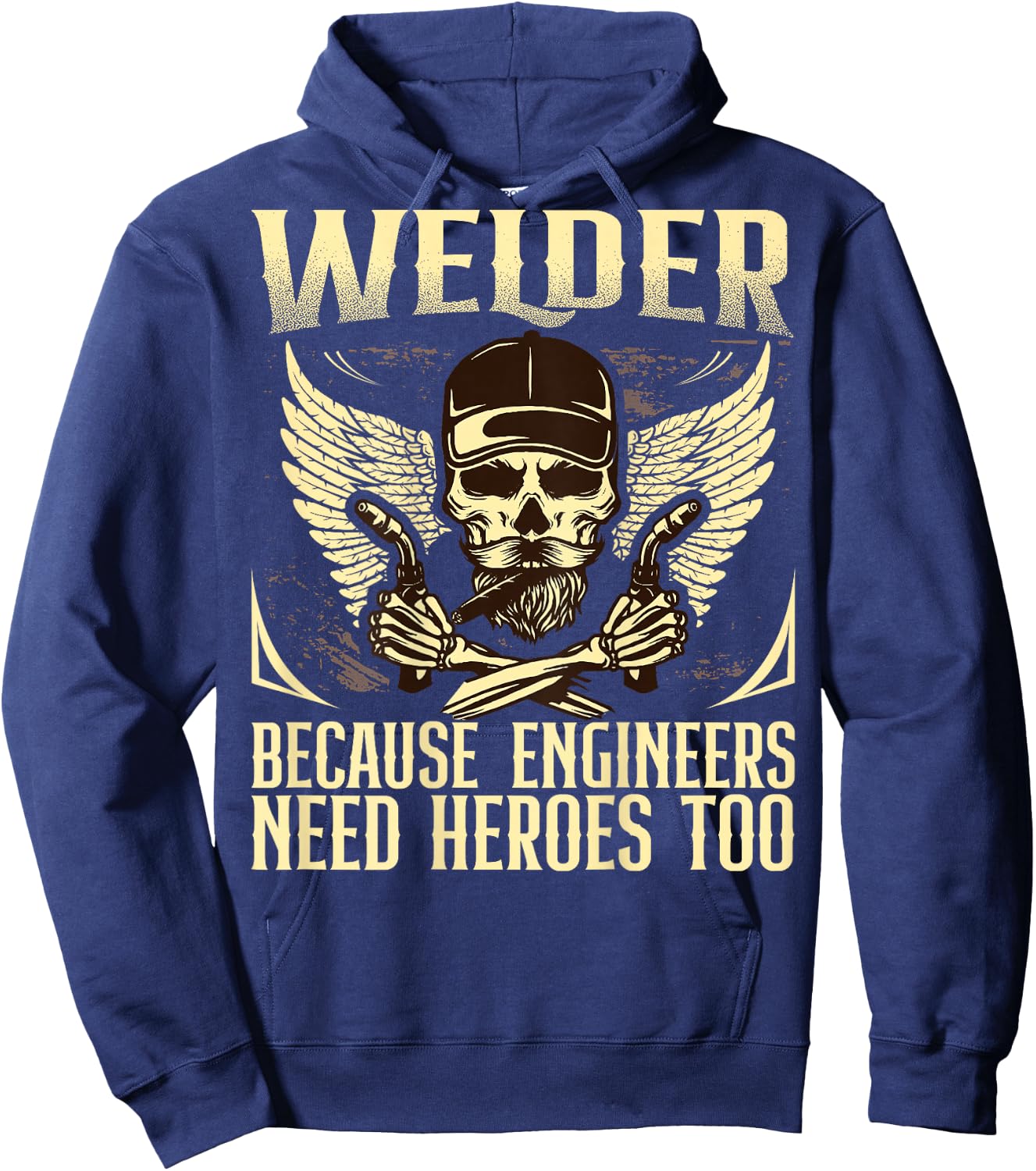 Welder Because Engineers Need Heroes Too Back Welder Hoodie - Hoodie | Navy