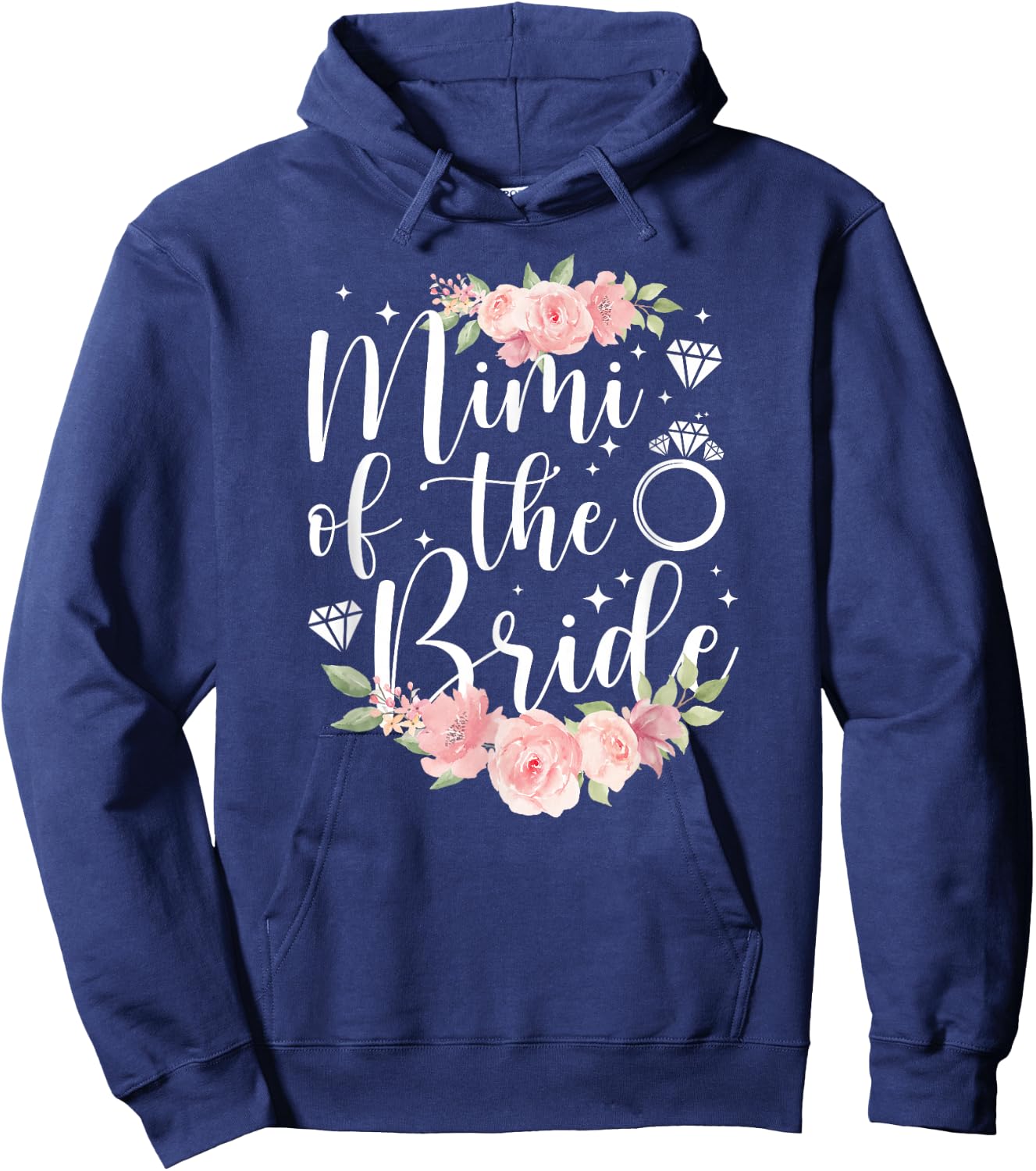 Mimi Of The Bride Mimi Grandma Flowers Bride's Mimi Hoodie - Hoodie | Navy