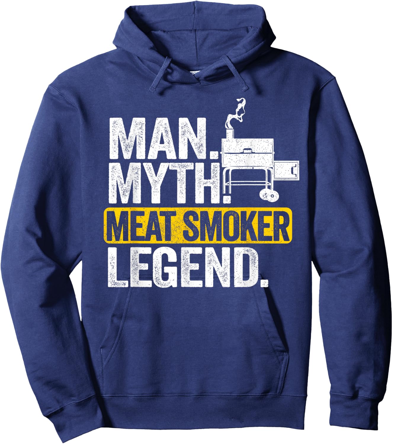 Man Myth Meat Smoker Legend Dad Grillfather BBQ Meat Smoking Hoodie - Hoodie | Navy