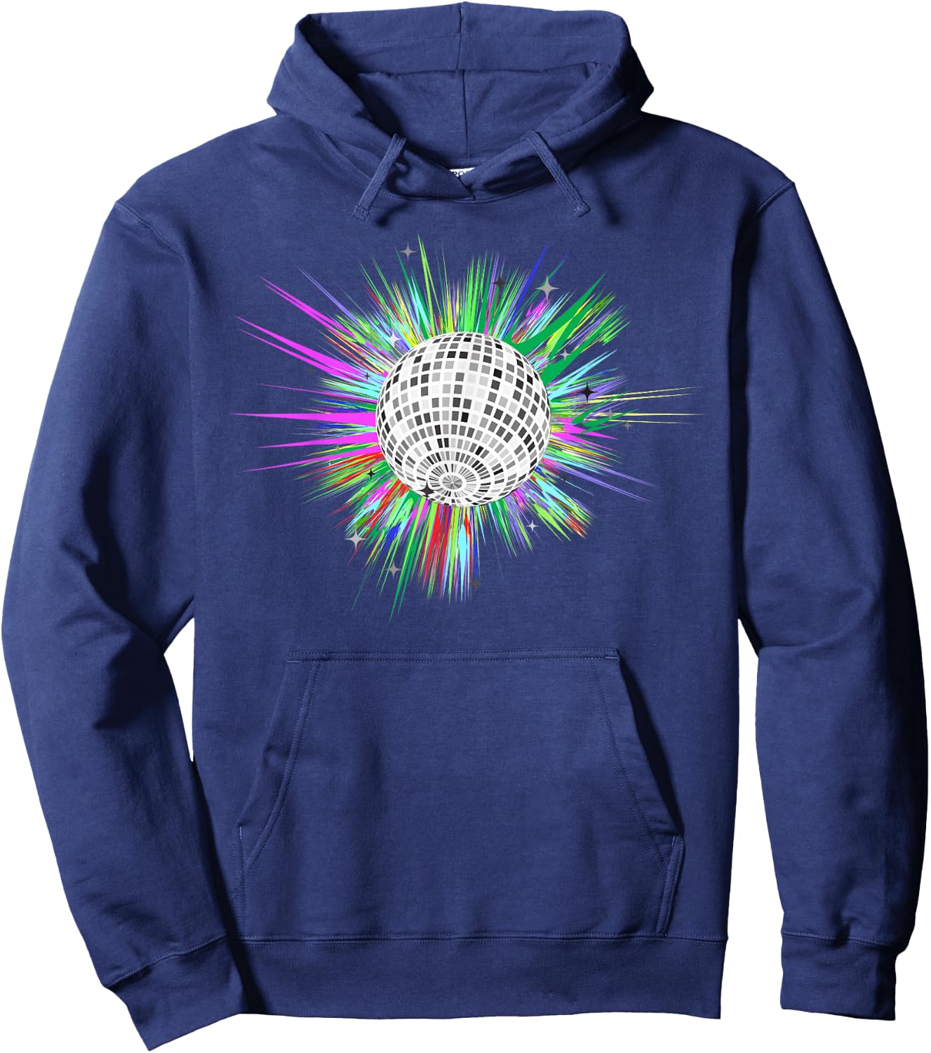 80's and 90's Style Dance Disco Ball Hoodie - Hoodie | Navy