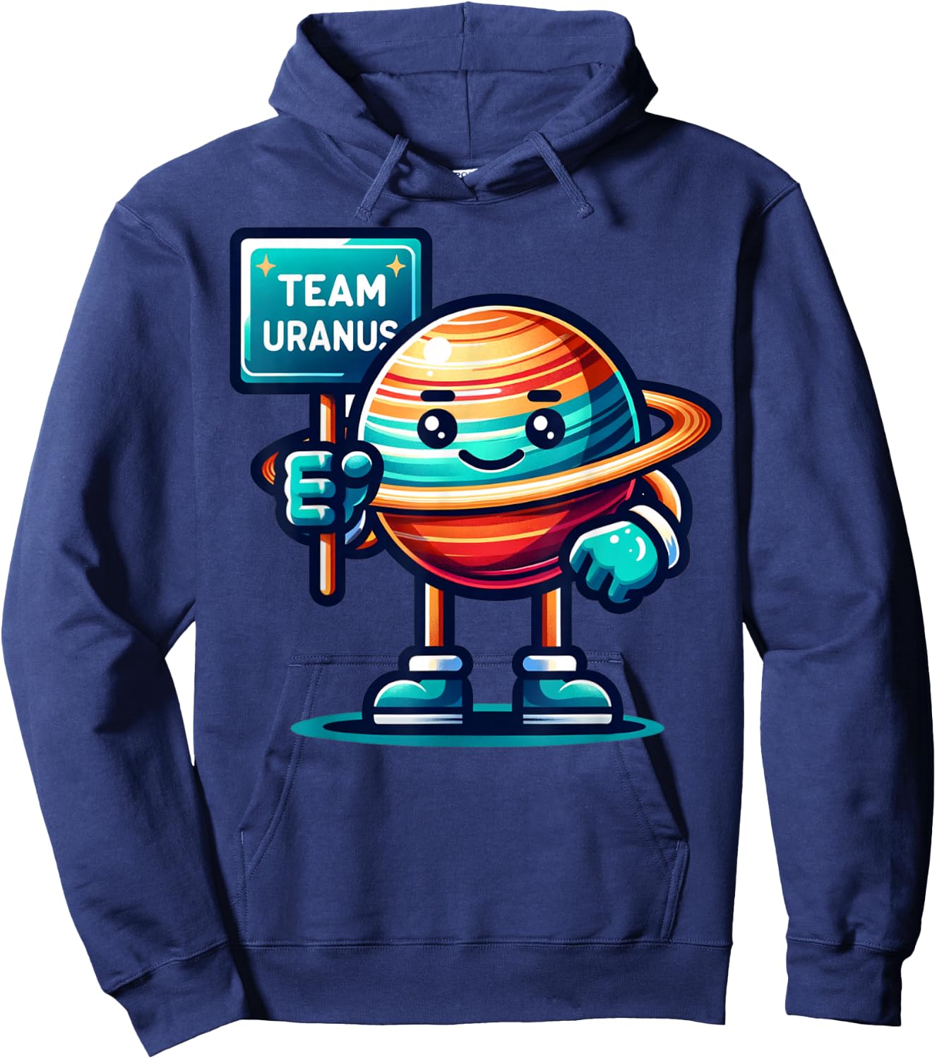 Team Uranus, Planet Mascot, Space Lover, Astronomy Hoodie - Hoodie | Navy