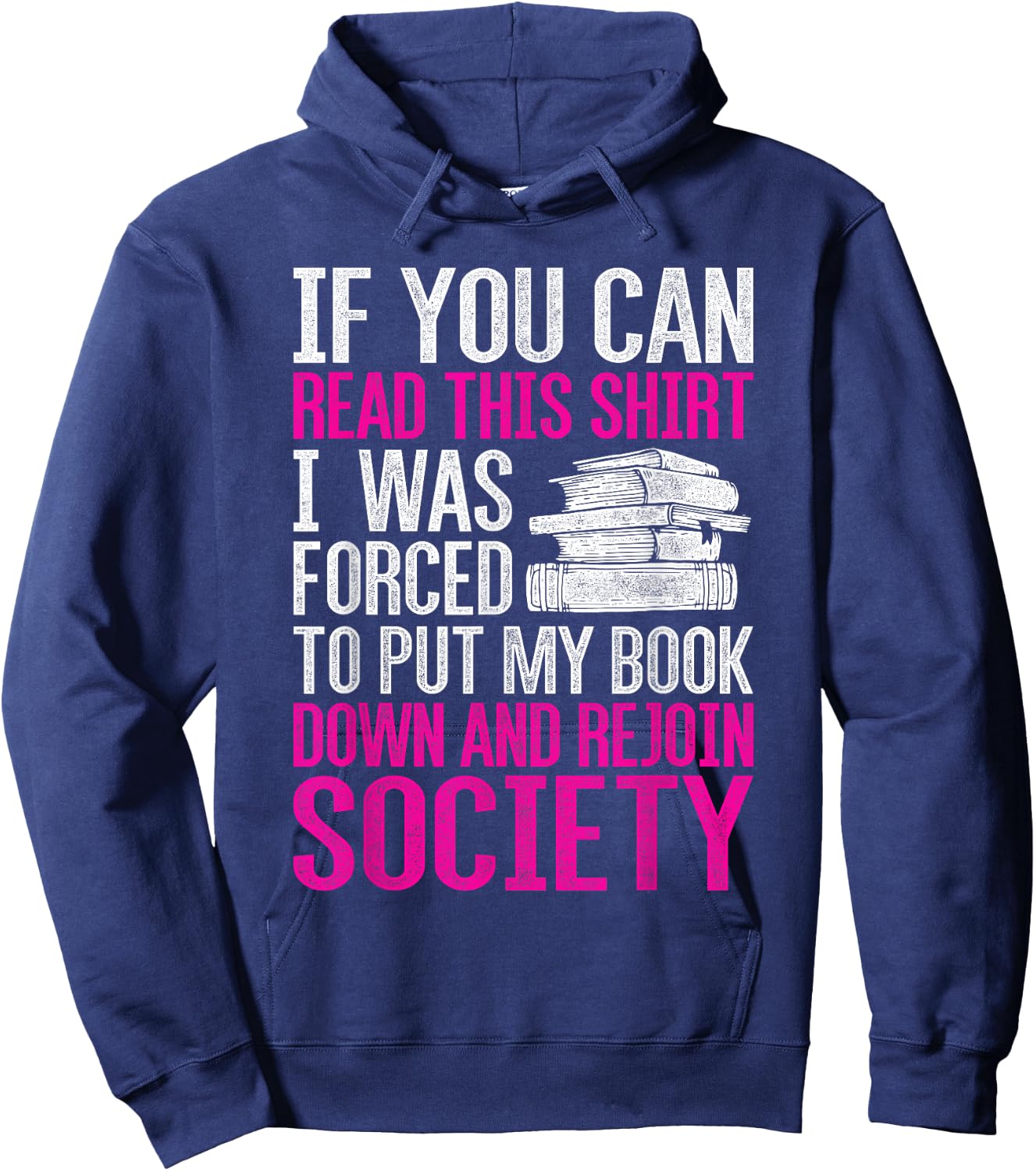 I was Forced to Put My Book Down Reading Small Hoodie - Hoodie | Navy
