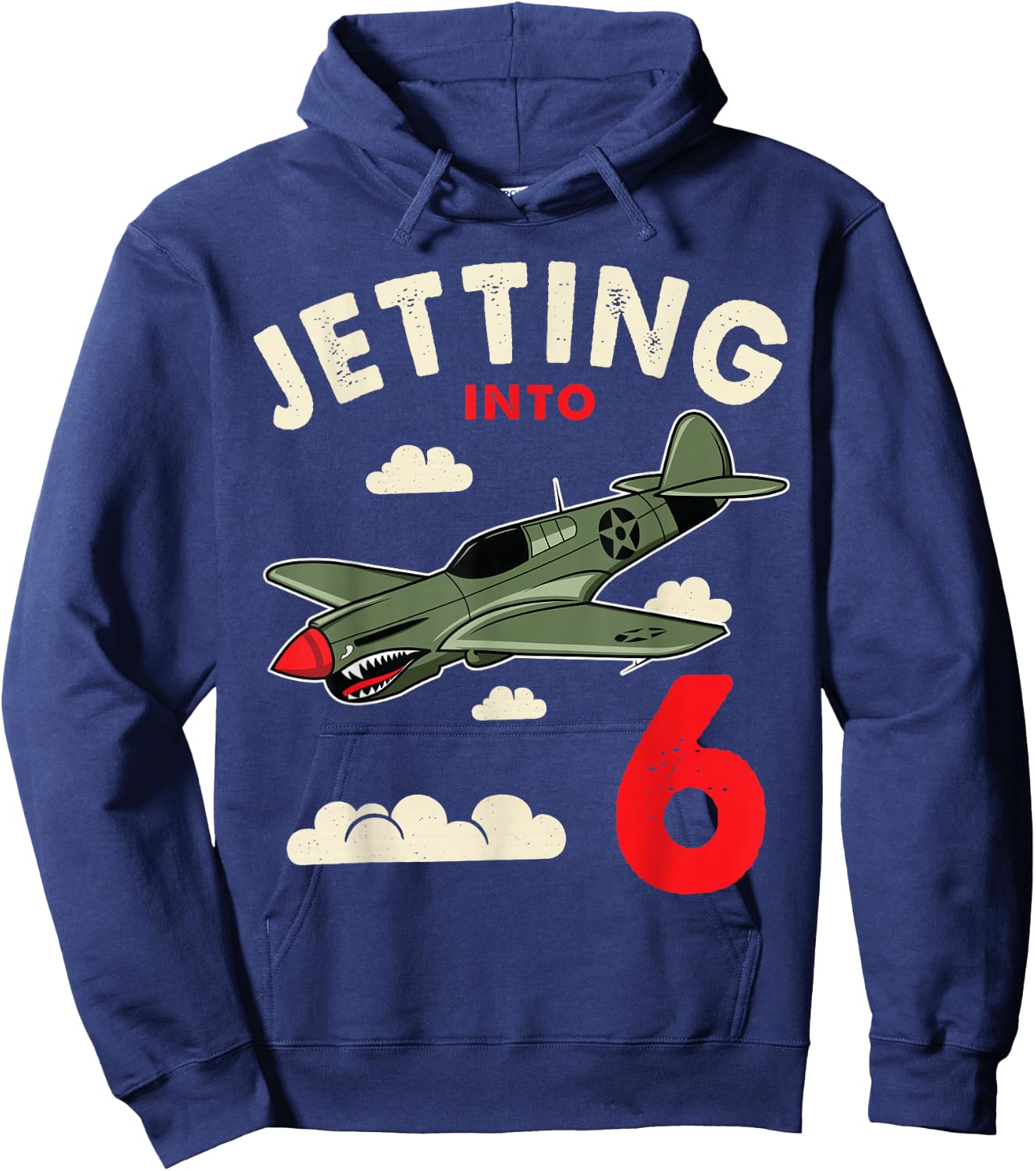 Jetting Into 6 Birthday Aviator Jet Plane Party Hoodie - Hoodie | Navy