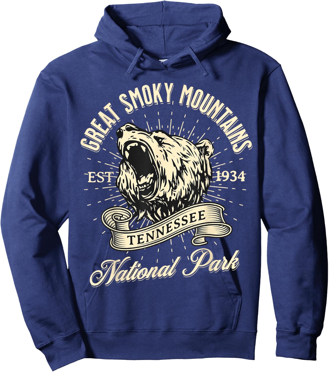 Great Smoky Mountains National Park Tennessee Bear Hike Hoodie - Hoodie | Navy