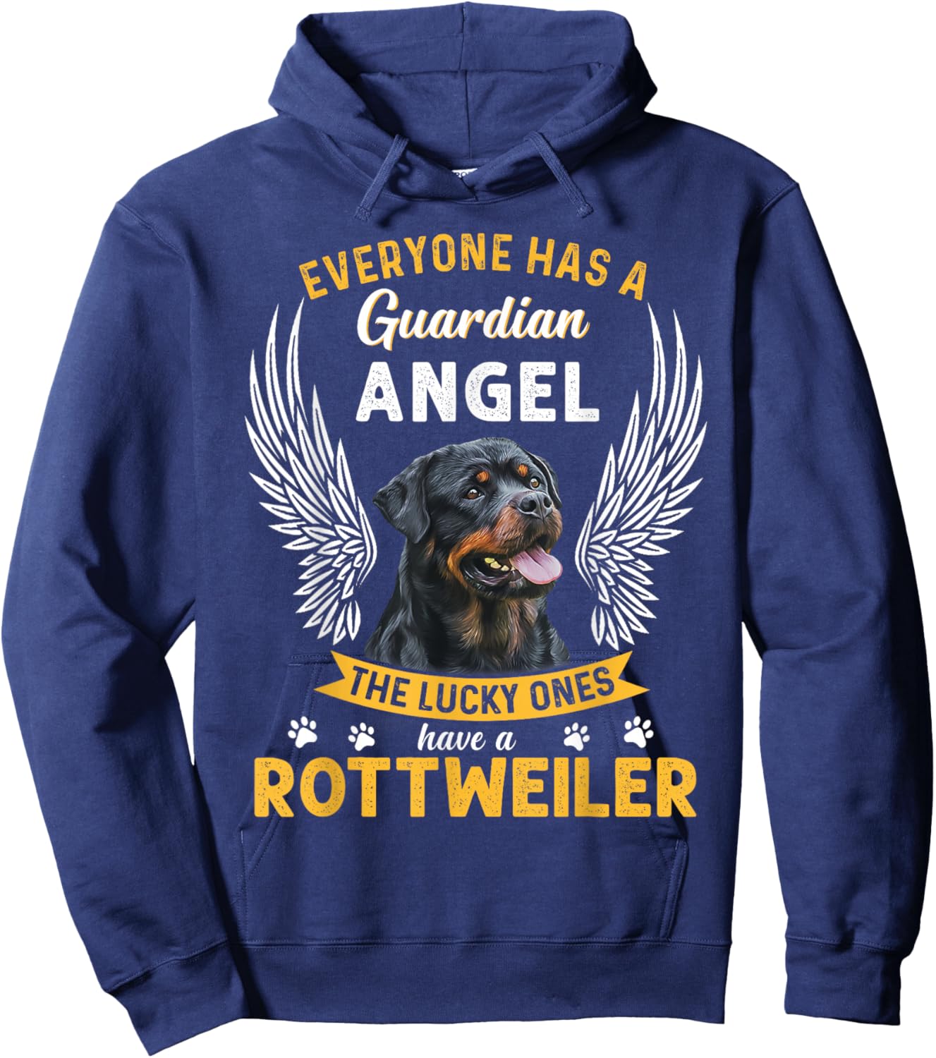 My Rottweiler is A Guardian Angel Gift Who Loves Pets Hoodie - Hoodie | Navy