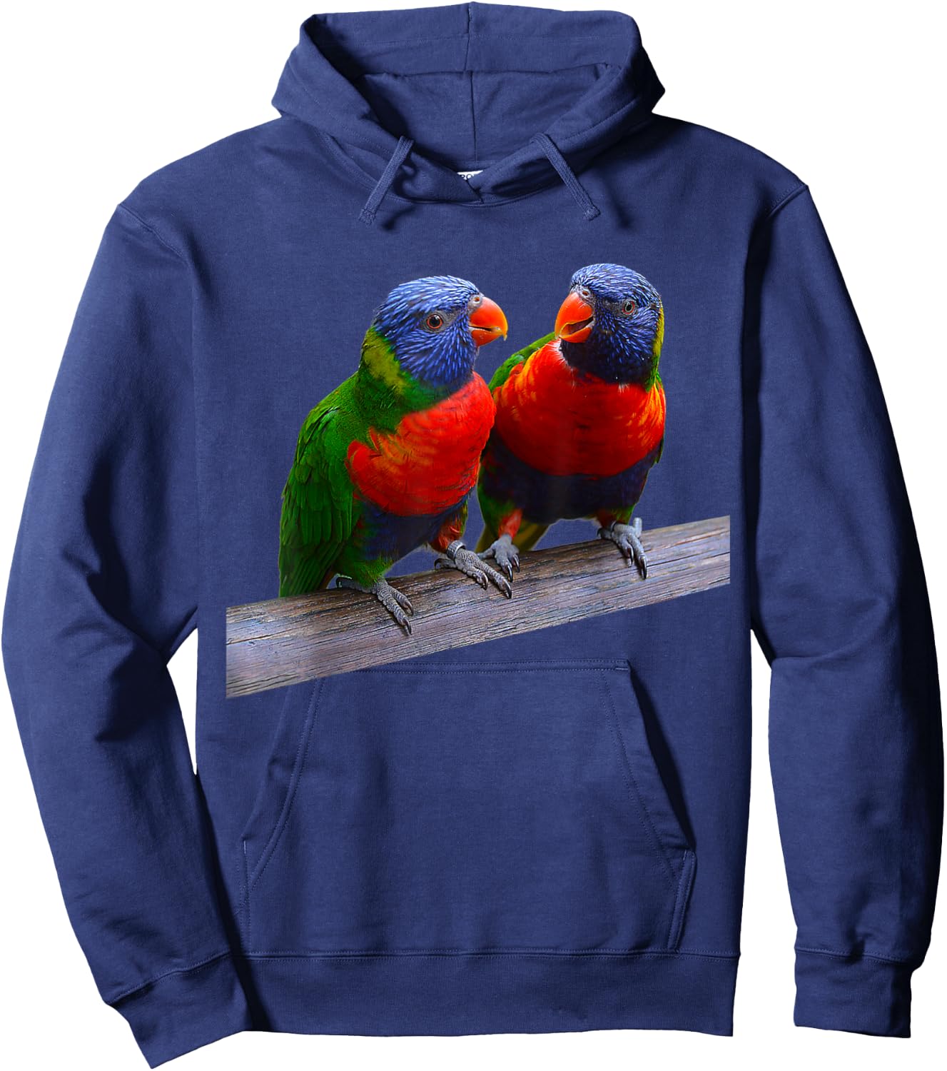 Parrot Bird Two Rainbow Lorikeet Parrots Ornithology Hoodie - Hoodie | Navy