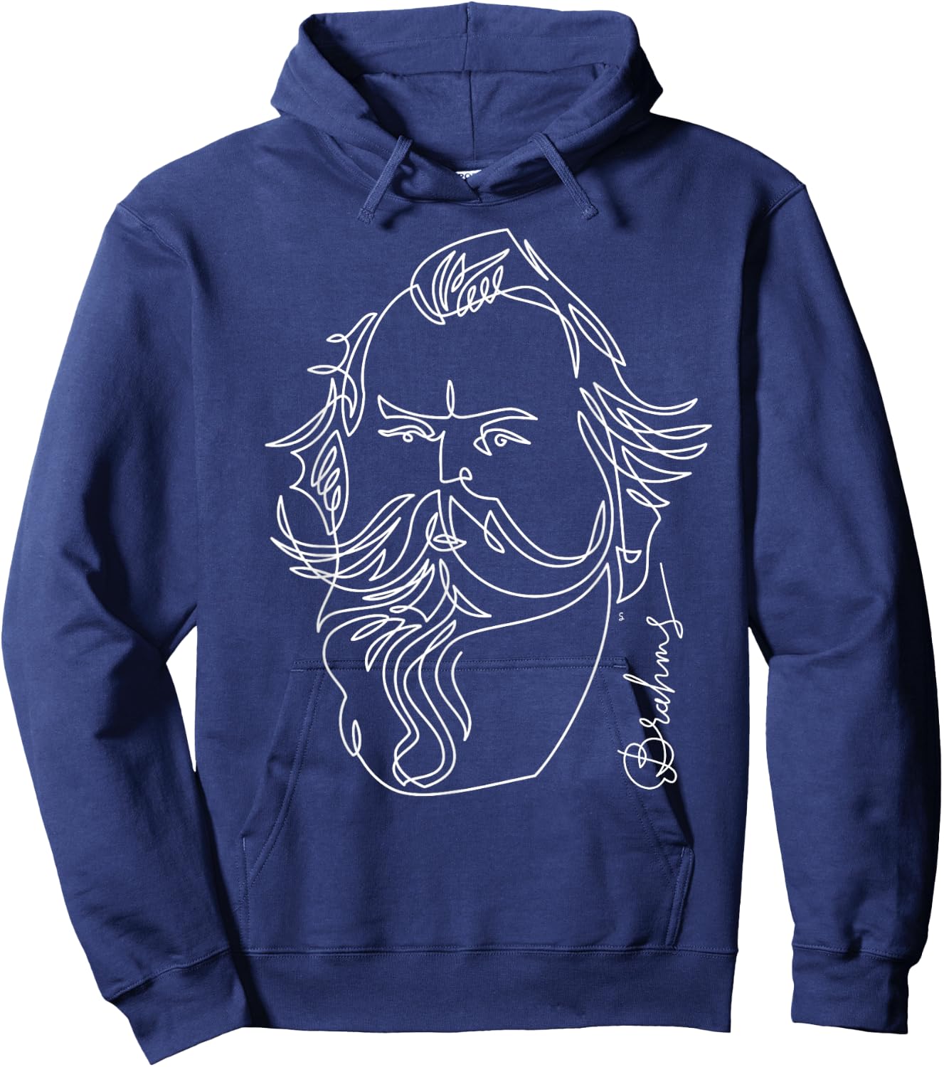 Brahms - Great Composers Classical Portrait Gift Hoodie - Hoodie | Navy