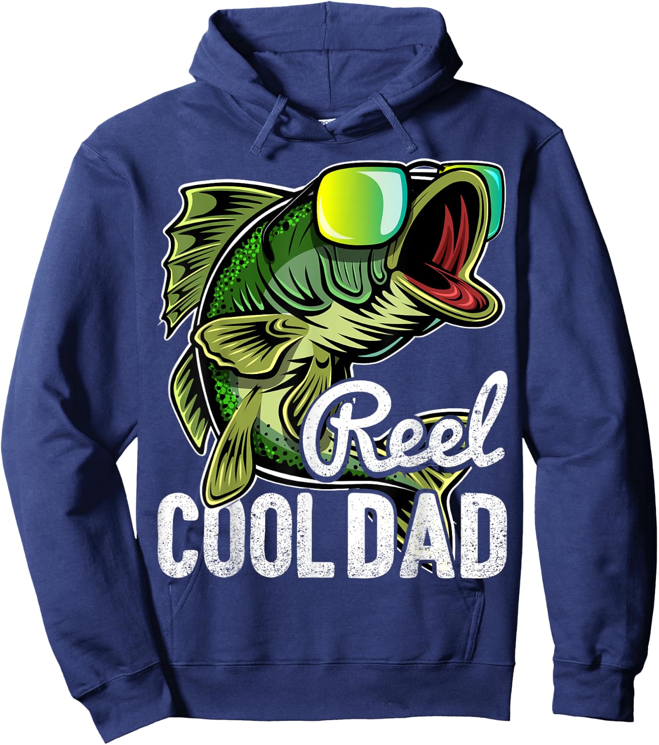 Reel Cool Dad Fishing Sunglasses Funny Father's Day Gift Hoodie - Hoodie | Navy
