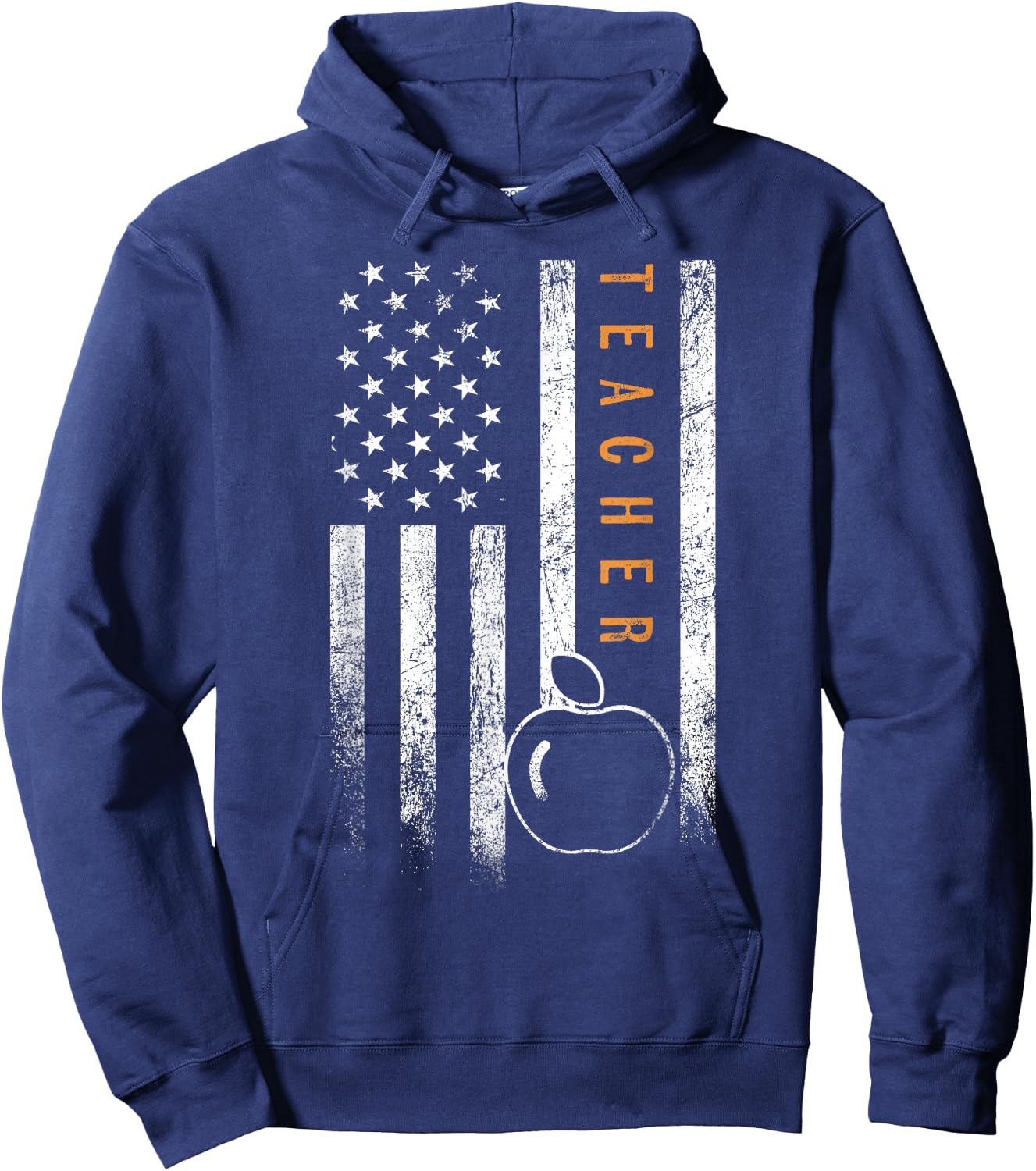 Teacher American Flag Design Teacher's Day Teaching Hoodie - Hoodie | Navy