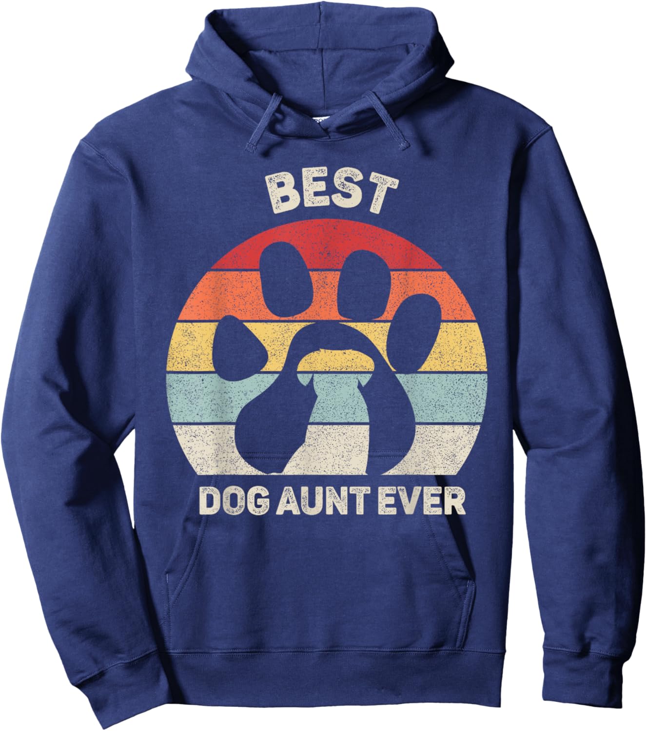 Vintage Retro Best Dog Aunt Ever Auntie Gifts Hoodie - Hoodie | Navy