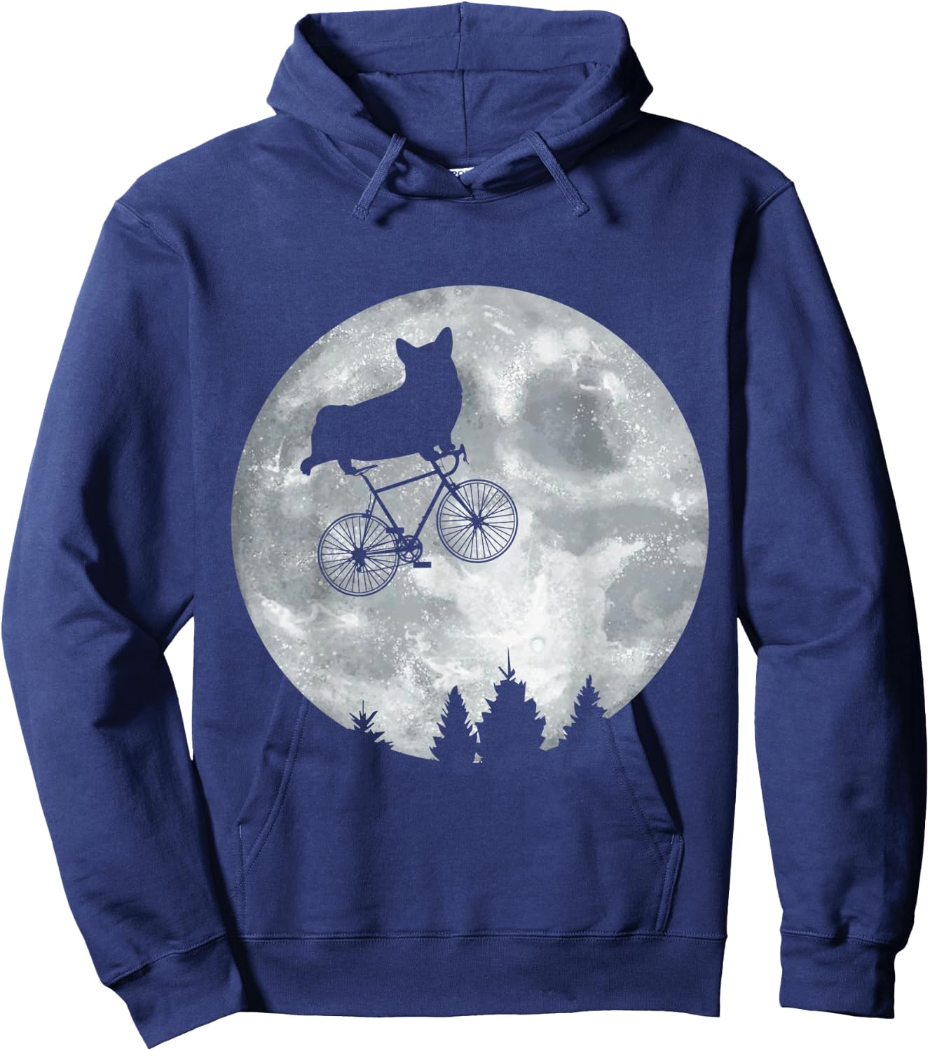 CORGI Riding Moon Bike Halloween Lunar Cycling PWC Hoodie - Hoodie | Navy