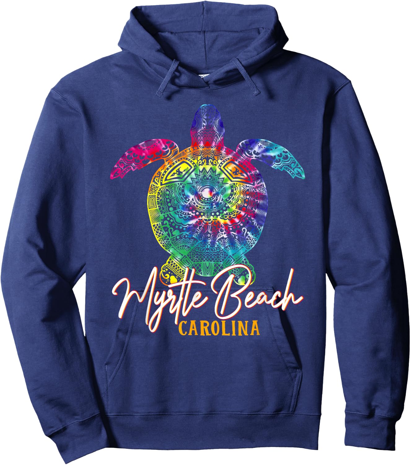 Myrtle Beach Tie Dye Sea Turtle Carolina Family Vacation Hoodie - Hoodie | Navy