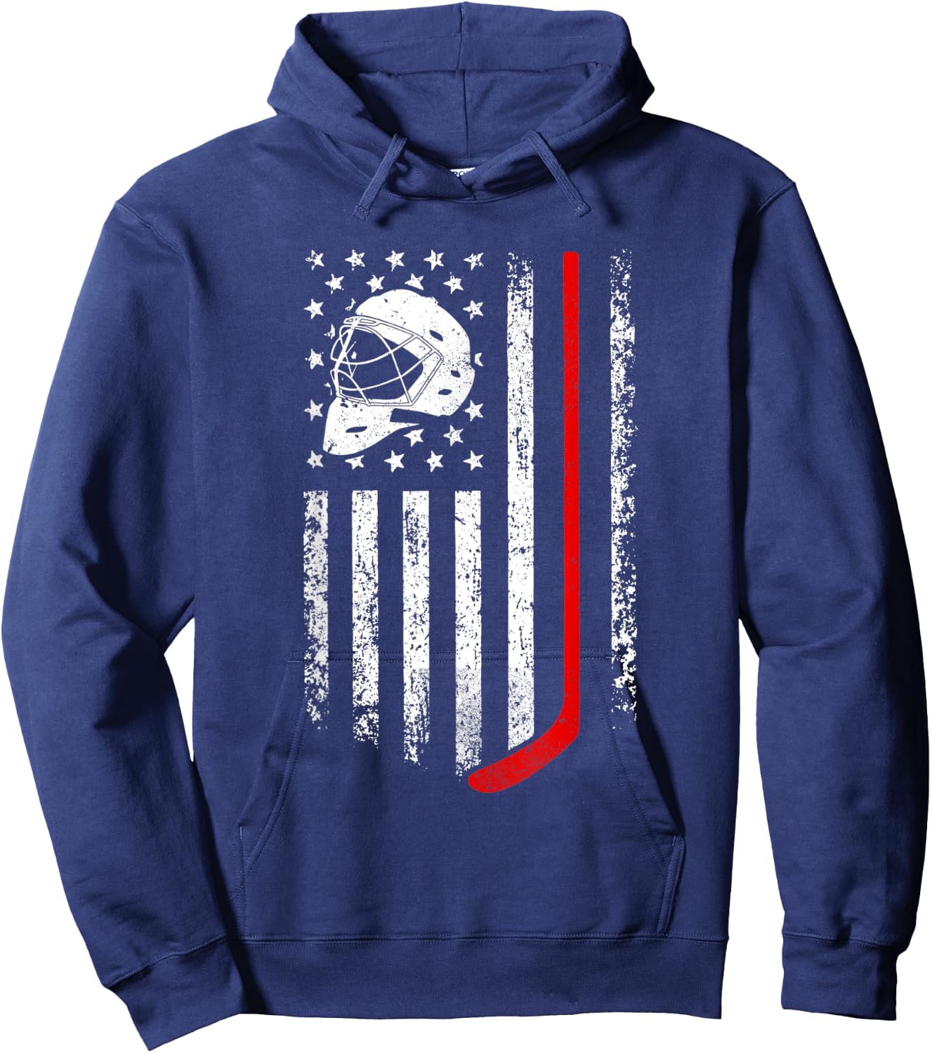 Hockey American Flag Cool Ice Hockey Player Men Women Boys Hoodie - Hoodie | Navy