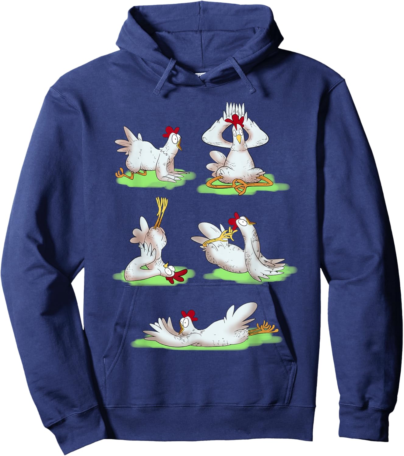 Funny Chicken Yoga Figures Hoodie - Hoodie | Navy