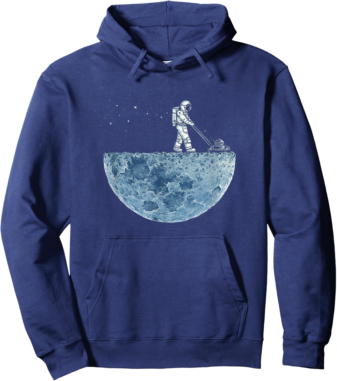 Astronaut Mowing the Moon, "Mown" Hoodie - Hoodie | Navy