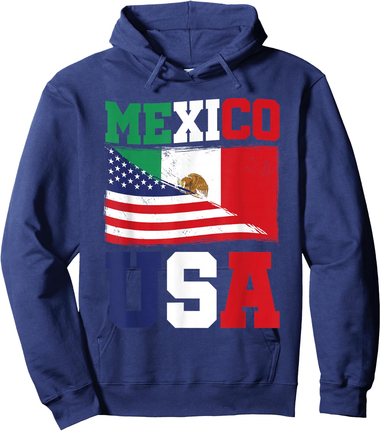 Mexico USA Flag Mexican American Pride Hispanic Mexico Hoodie - Hoodie | Navy
