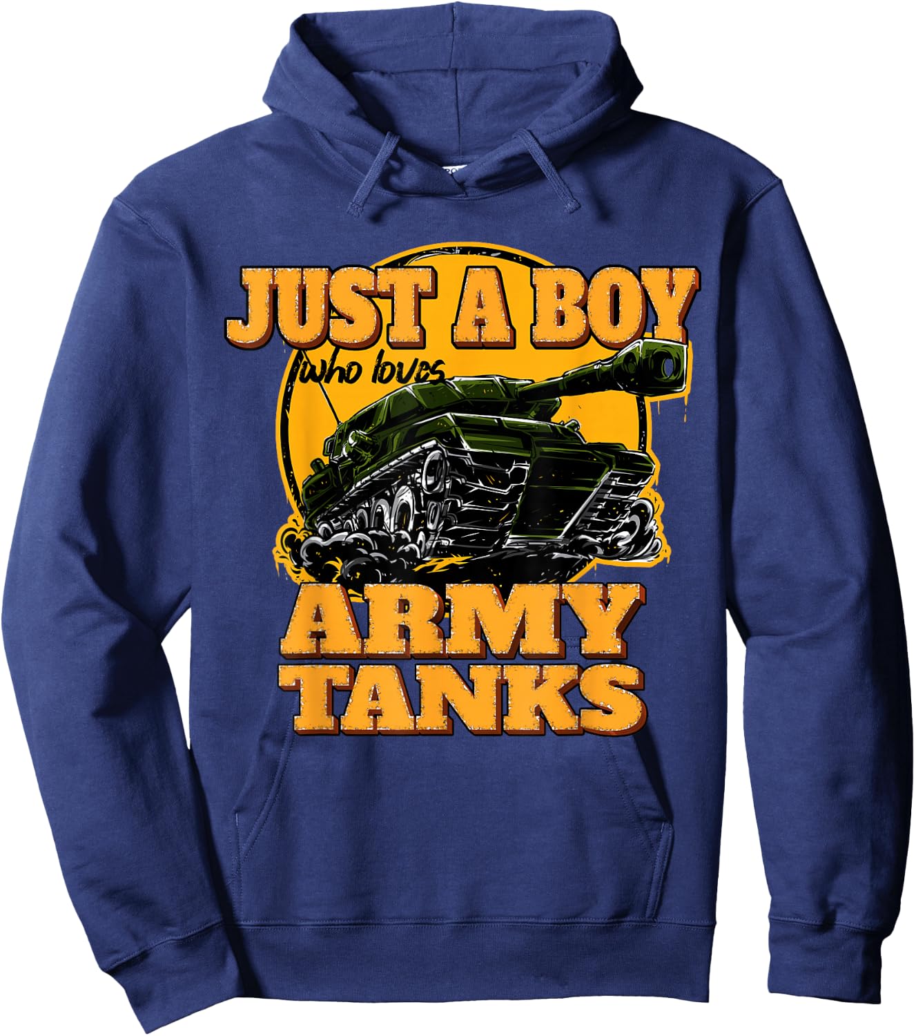 Just a Boy Who Loves Army Tanks Vintage Military Tank Hoodie - Hoodie | Navy