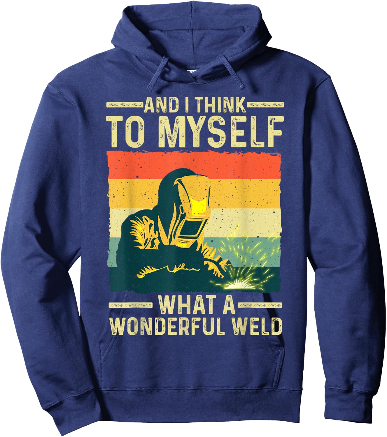 Funny Vintage Welding Design Dad Blacksmith Worker Small Hoodie - Hoodie | Navy