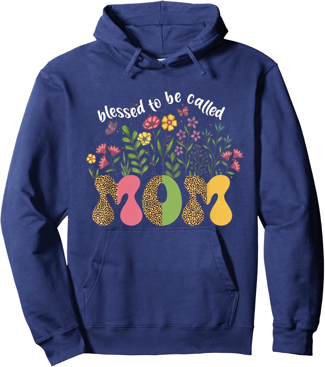 Blessed to Be Called Mom Floral Wildflower Mothers Day Hoodie - Hoodie | Navy