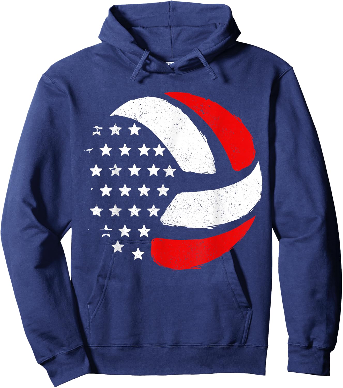 American Flag Patriotic 4th of July Volleyball Player Women Men Hoodie - Hoodie | Navy