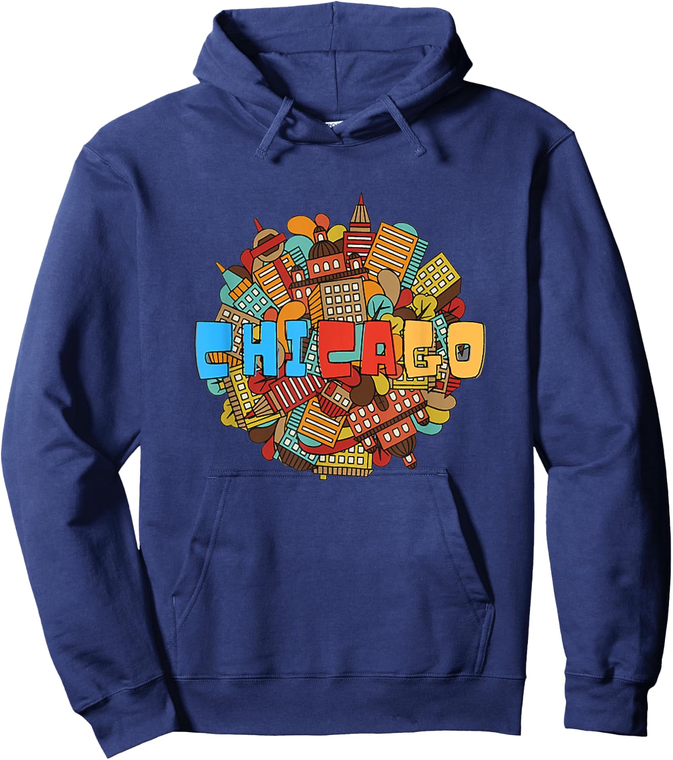 Chicago City State Illinois Downtown Urban Souvenirs Hoodie - Hoodie | Navy