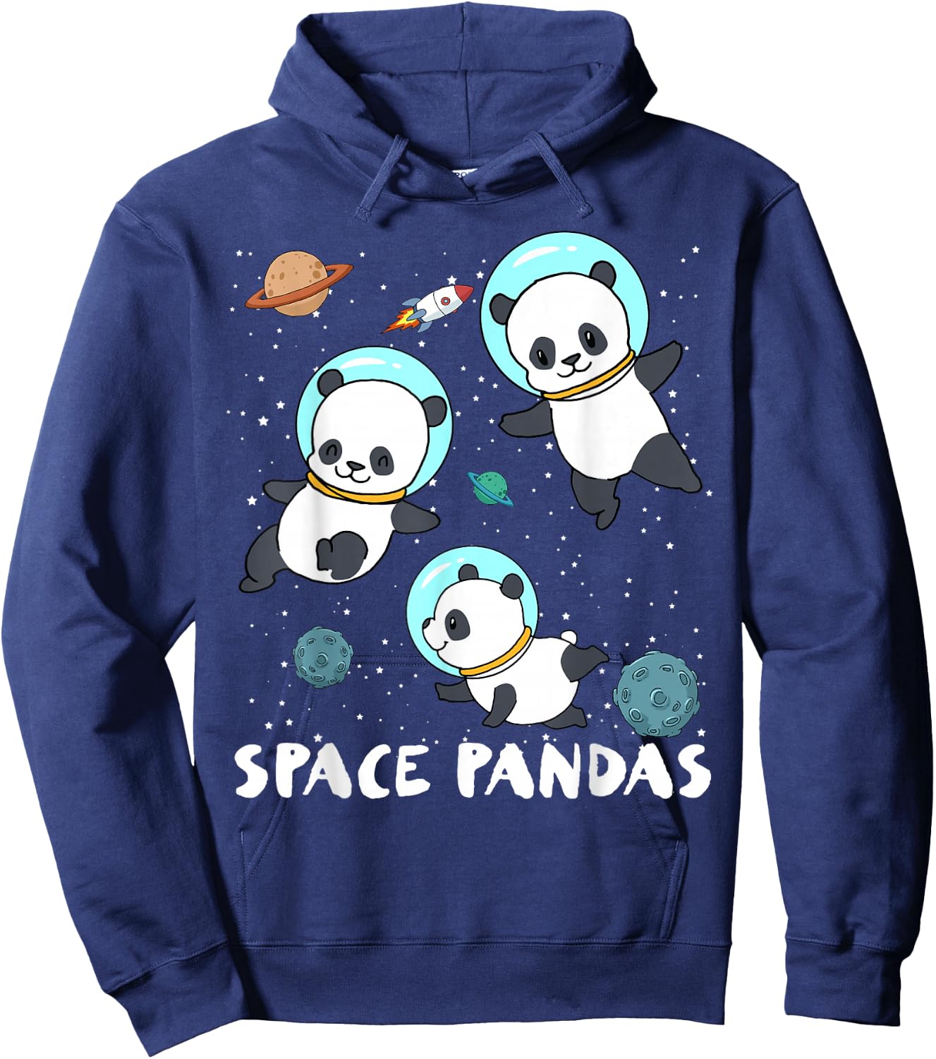 Space Pandas Funny Astronaut Planet Travel Hoodie - Hoodie | Navy