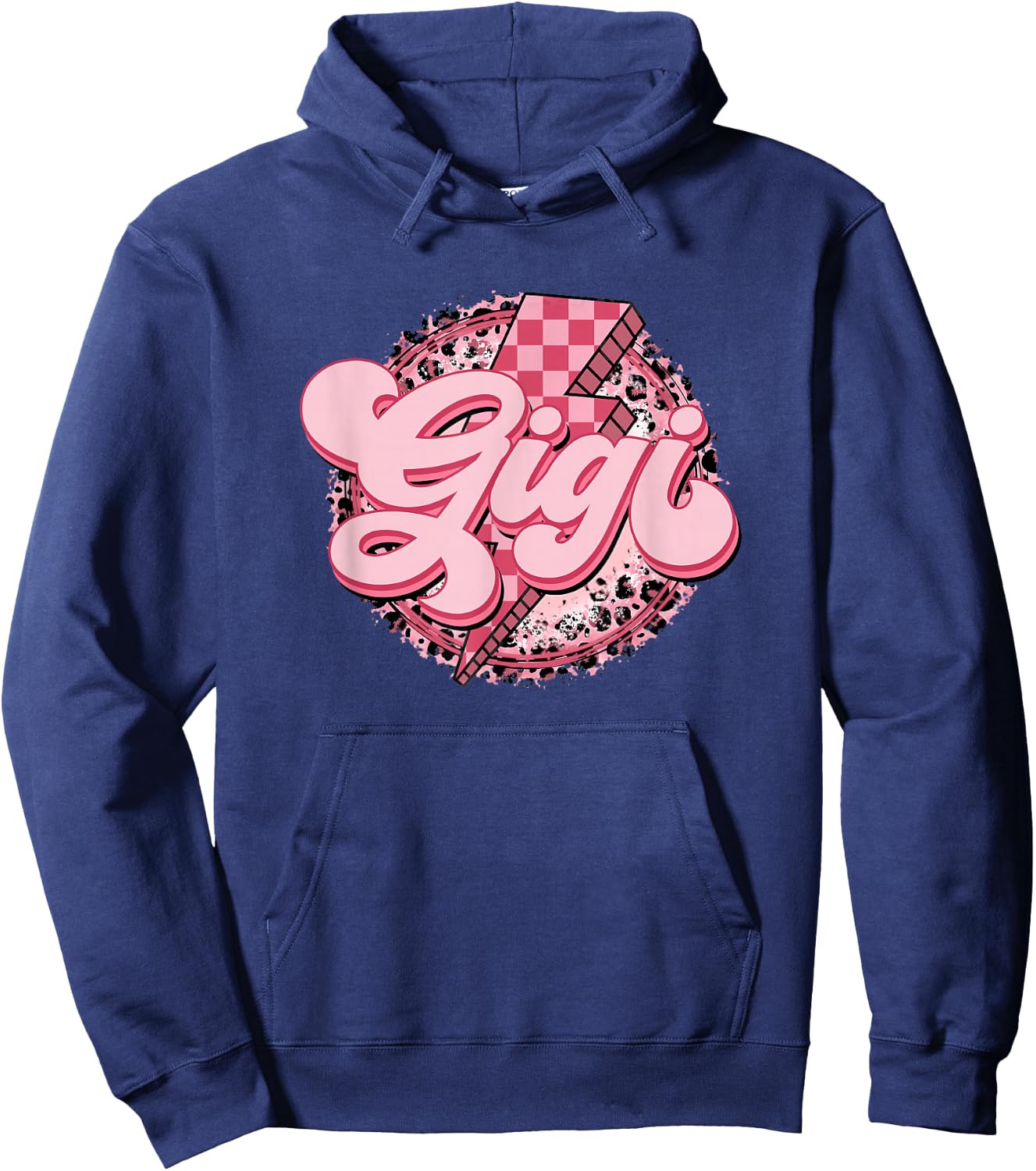 Retro Groovy Gigi Leopard Grandma Mother's Day Women Hoodie - Hoodie | Navy