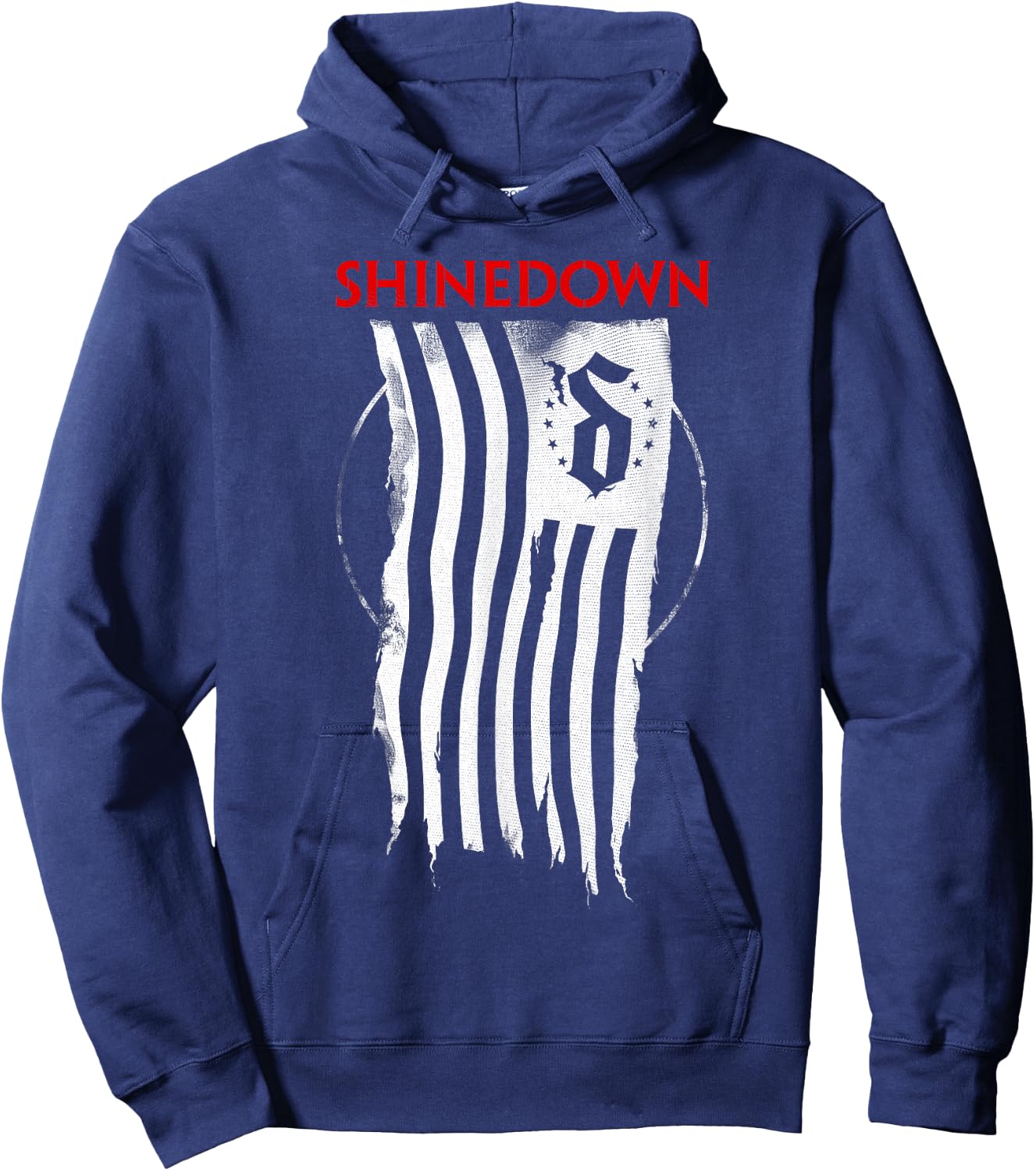Shinedown Shredded Flag Hoodie - Hoodie | Navy