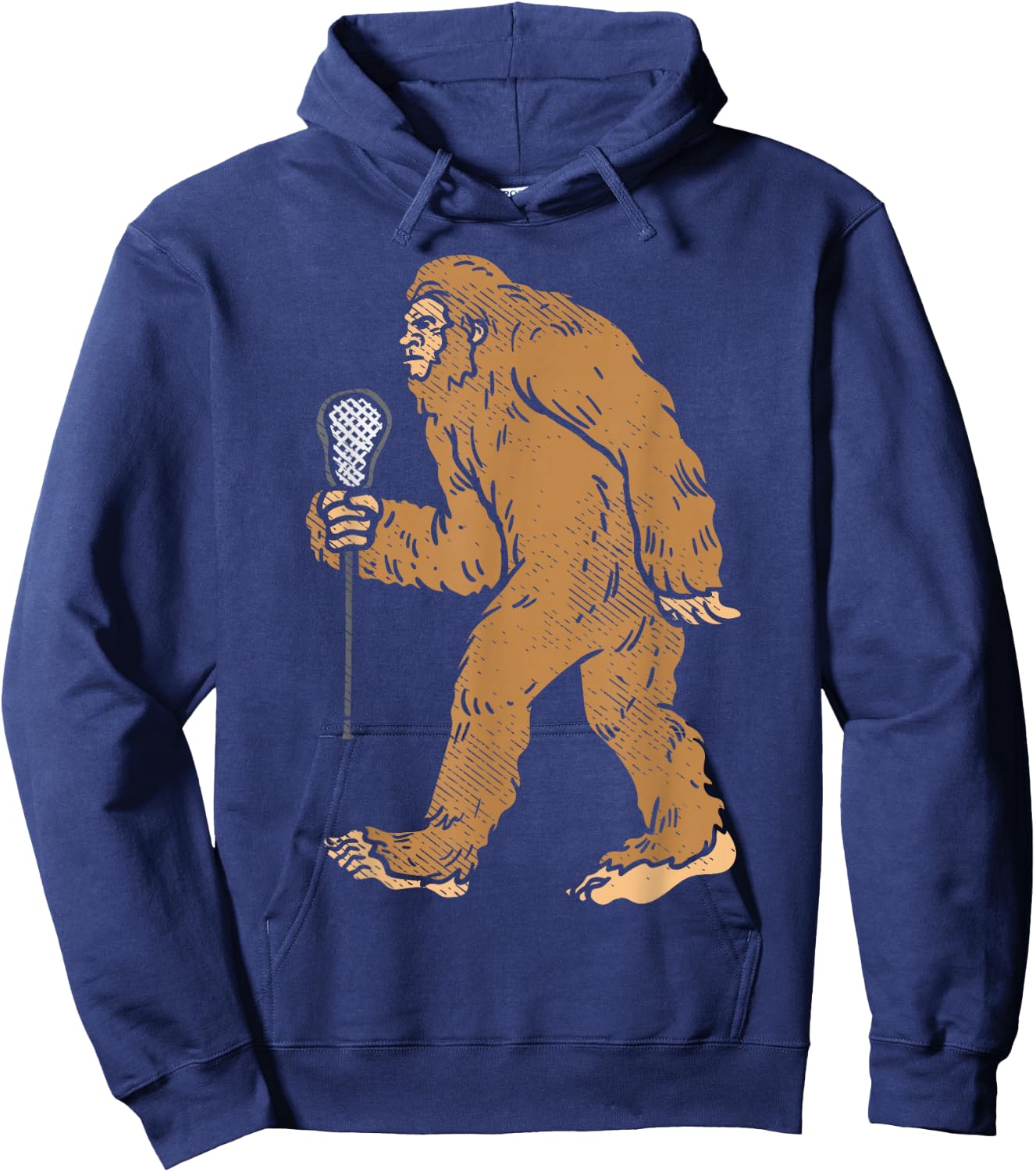 Bigfoot Sasquatch Lacrosse Funny Lax Dad Coach Player Gift Hoodie - Hoodie | Navy