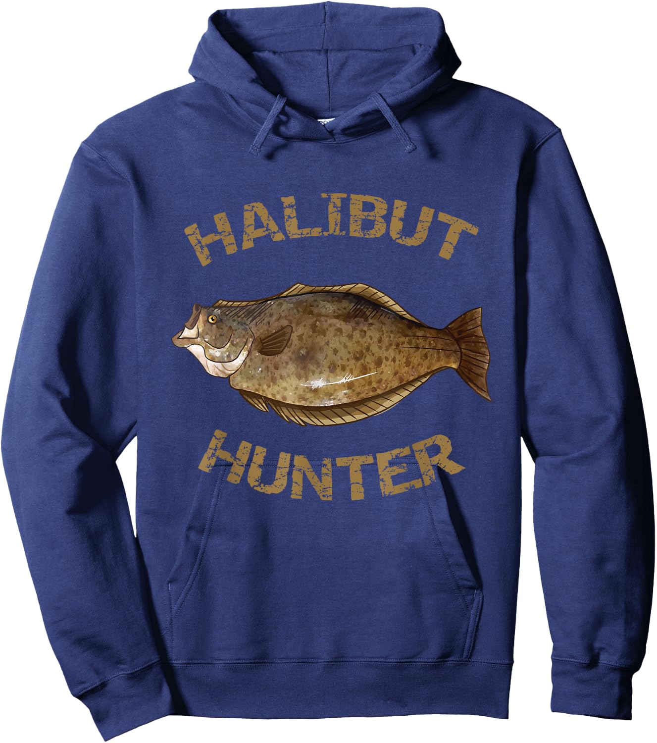 Halibut Hunter | Halibut Shirt for Halibut Fishing Hoodie - Hoodie | Navy