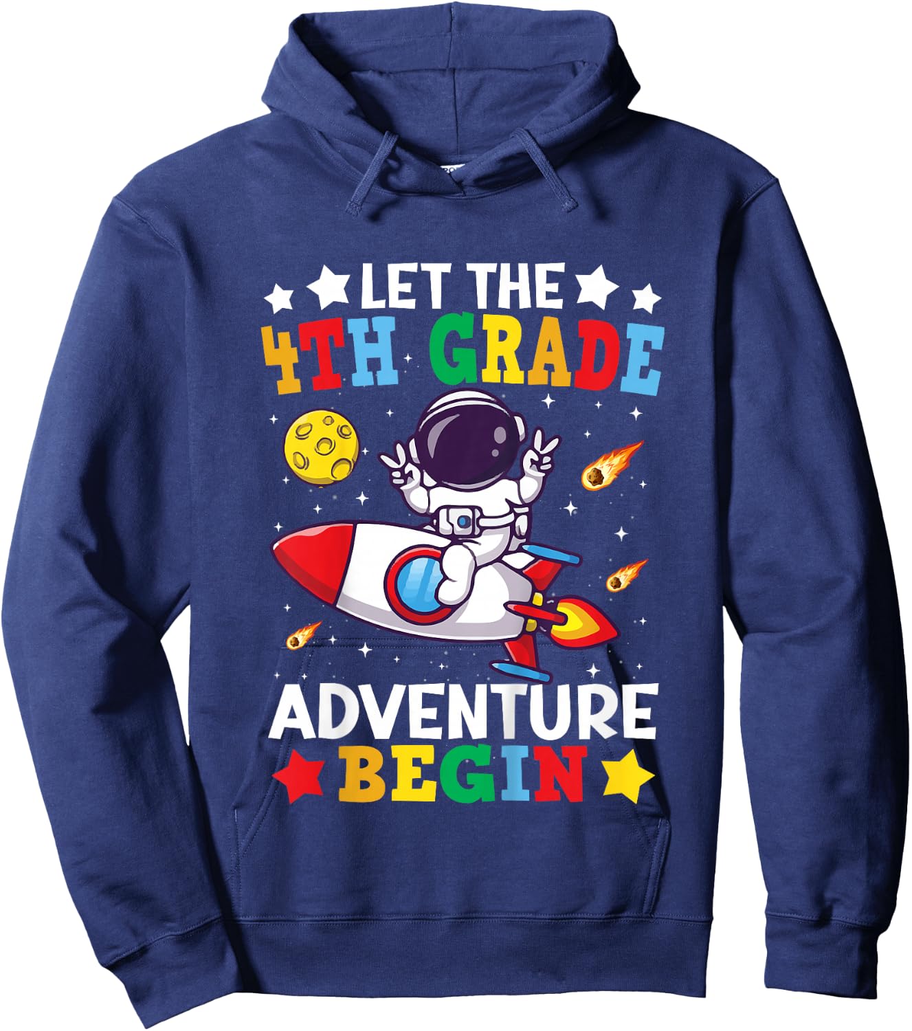 4th Grade Student Astronaut For Boys Fourth Grade Space Hoodie - Hoodie | Navy