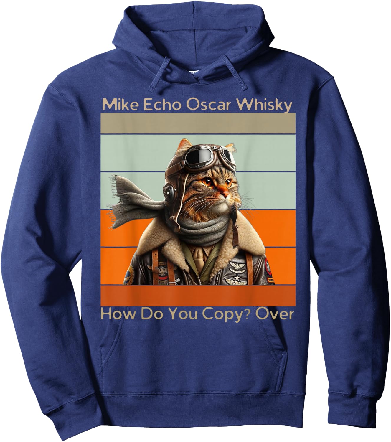 Cat Pilot Mike Echo Oscar Whisky How Do You Copy Women Kids Hoodie - Hoodie | Navy