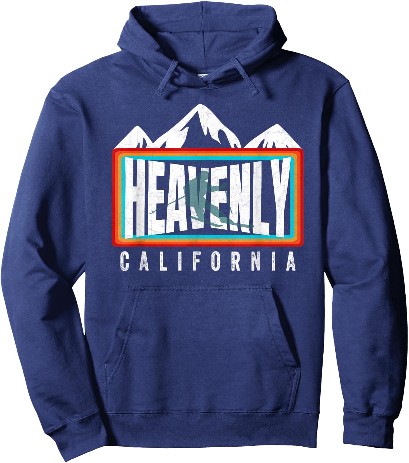 Heavenly Ski California Skiing Lake Tahoe CA Cool Skier Gear Hoodie - Hoodie | Navy