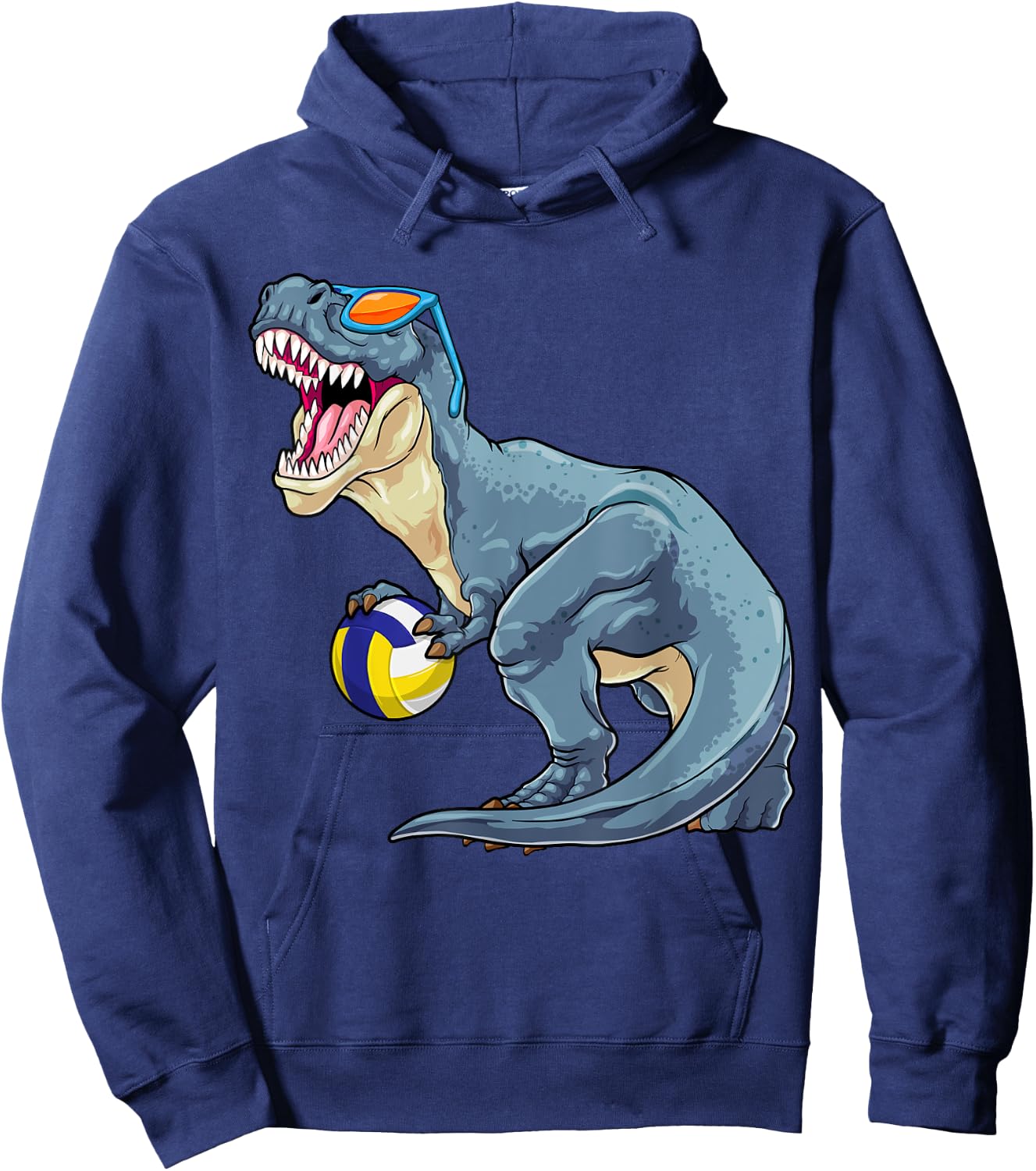 Trex Dinosaur Volleyball Cute Sport Toddler Player Kids Boys Hoodie - Hoodie | Navy