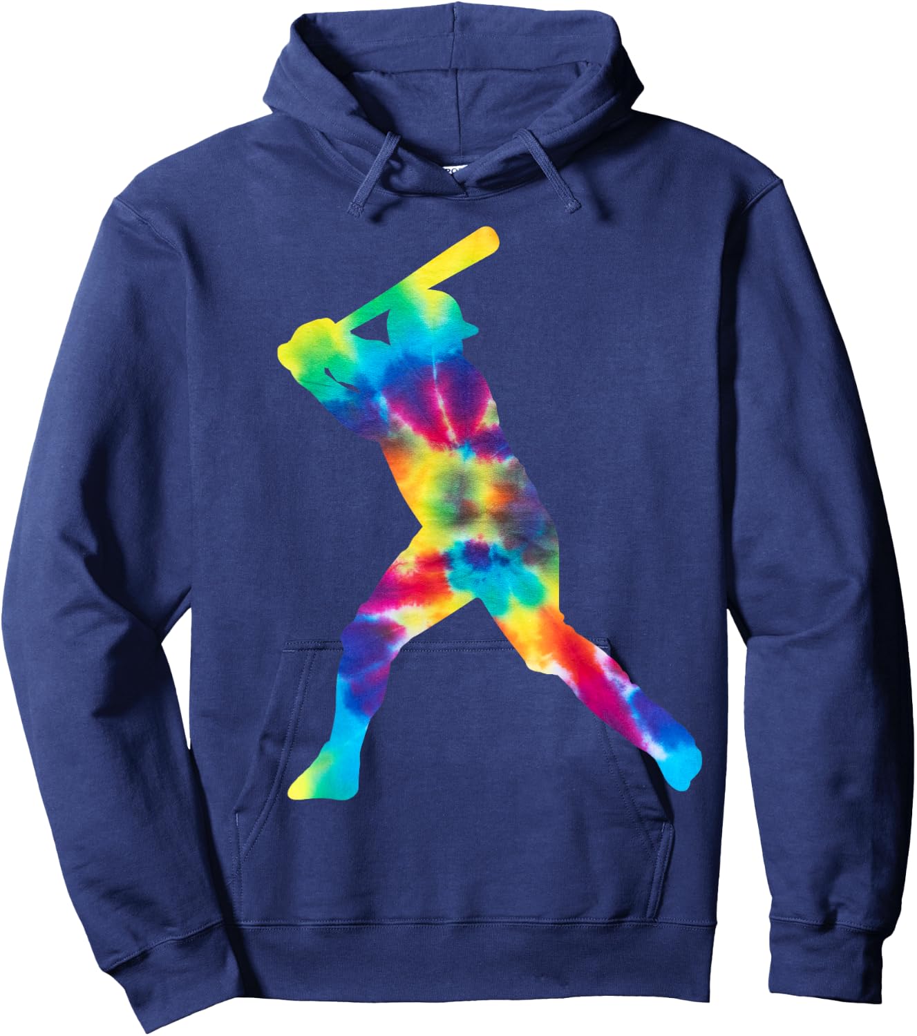 Baseball Fan Tie Dye Batter Hoodie - Hoodie | Navy