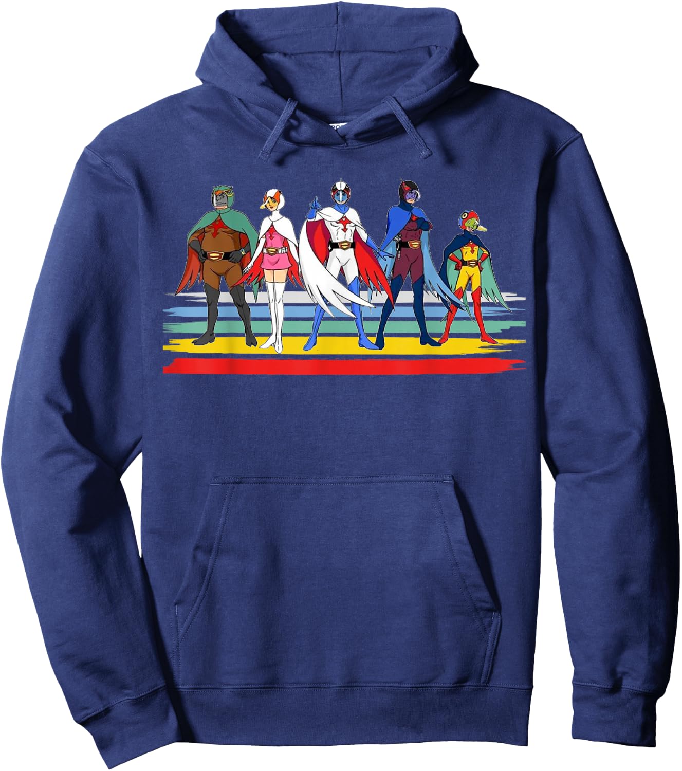 Battle of The Planets Vintage Style Brush Stripe Hoodie - Hoodie | Navy